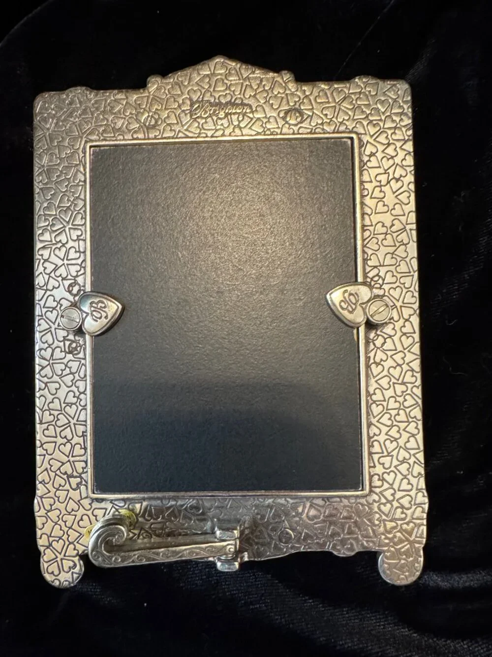 Brighton Vintage Napoleon Photo Frame SilverTone Ornate Baroque Small W/ Stand